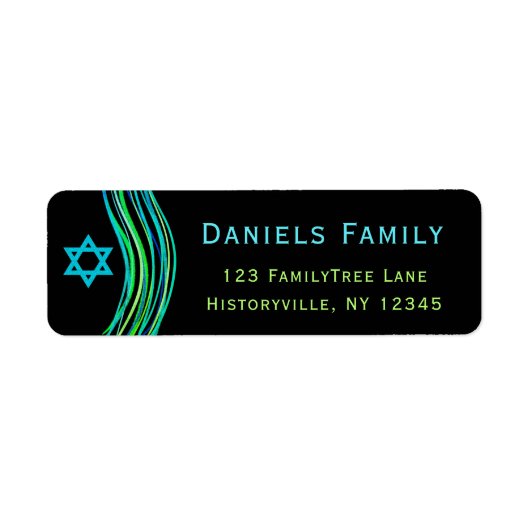 Bar Mitzvah Neon Green Prayer Shawl Etiket (Voorkant)