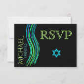 Bar Mitzvah Neon Green Prayer Shawl RSVP (Voorkant)