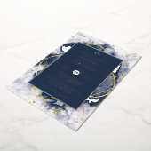 Bar Mitzvah nodiging Real Folie Agate Gold Blue Folie Uitnodiging (Gedraaid)