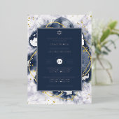 Bar Mitzvah nodiging Real Folie Agate Gold Blue Folie Uitnodiging (Staand Voorkant)