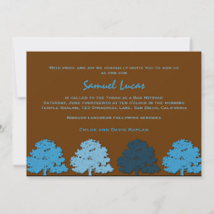 Bar Mitzvah nodigt Samuel Lucas Blue Trees uit Kaart