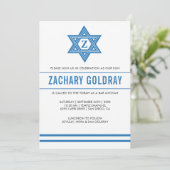 Bar Mitzvah nodigt traditionele ster van David uit Kaart (Staand voorkant)