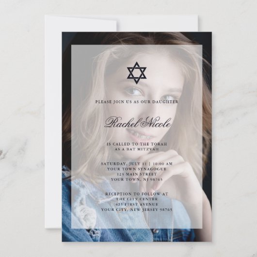Bar Mitzvah of Bat Mitzvah | Bekleding met foto Kaart (Voorkant)