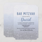 Bar Mitzvah Ombre Blauwe Uitnodiging (Voorkant / Achterkant)