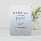 Bar Mitzvah Ombre Blauwe Uitnodiging (Staand voorkant)
