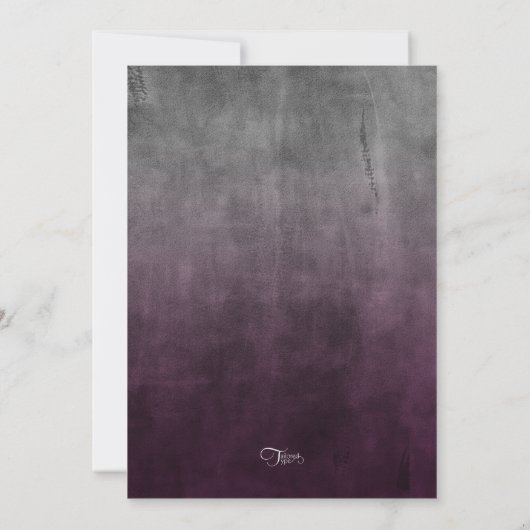 Bar Mitzvah Ombre Grunge Plum Kaart (Achterkant)