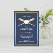 Bar Mitzvah Ontvangt details Baseball Theme Party Informatiekaartje (Staand voorkant)
