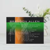 Bar Mitzvah Oranje en Groen op om het even welke K Kaart (Staand voorkant)