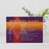 Bar Mitzvah Oranje en Rood op om het even welke Kl Kaart (Staand voorkant)