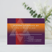 Bar Mitzvah Oranje en Rood op om het even welke Kl RSVP Kaartje (Staand voorkant)