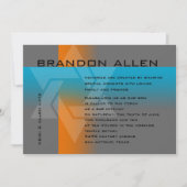 Bar Mitzvah Oranje en Turquoise op elke kleur Kaart (Voorkant)