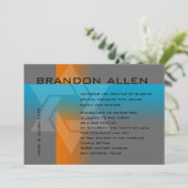 Bar Mitzvah Oranje en Turquoise op elke kleur Kaart (Staand voorkant)