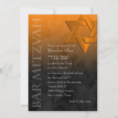 Bar Mitzvah Oranje ster David Ombre Kaart (Voorkant)