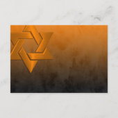 Bar Mitzvah Oranje ster David Ombre Kaart (Achterkant)