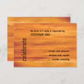 Bar Mitzvah Oranje Techno Streaks Uitnodiging RSVP (Voorkant / Achterkant)