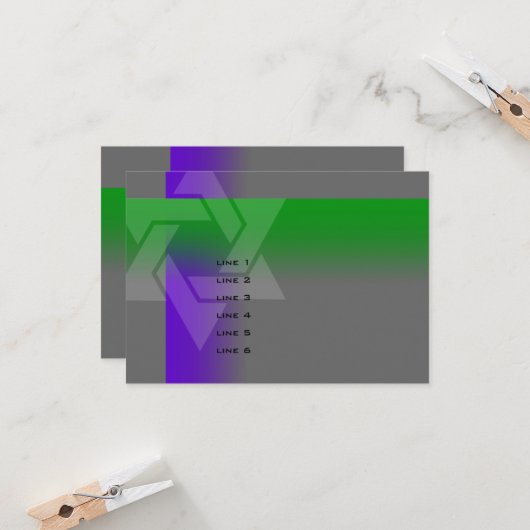 Bar Mitzvah Paars en groen op om het even welke kl Kaart (Voorkant / Achterkant in situ)