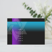 Bar Mitzvah Paars en Turquoise op elke kleur Kaart (Staand voorkant)