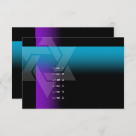 Bar Mitzvah Paars en Turquoise op elke kleur Kaart