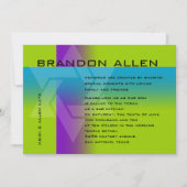 Bar Mitzvah Paars en Turquoise op elke kleur Kaart (Voorkant)