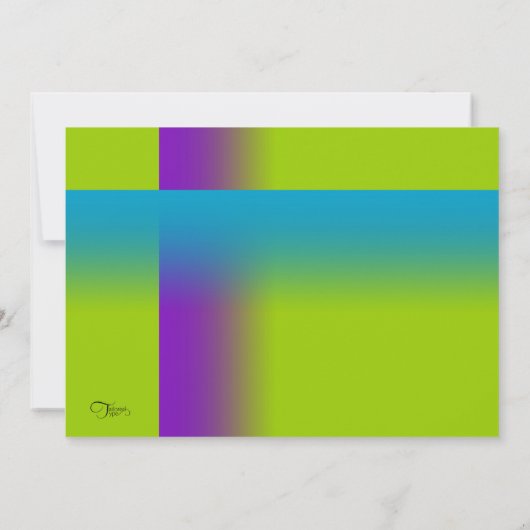 Bar Mitzvah Paars en Turquoise op elke kleur Kaart (Achterkant)