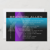 Bar Mitzvah Paars en Turquoise op elke kleur Kaart (Voorkant)