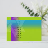 Bar Mitzvah Paars en Turquoise op elke kleur Kaart (Staand voorkant)