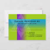 Bar Mitzvah Paars en Turquoise op elke kleur RSVP Kaartje (Voorkant)