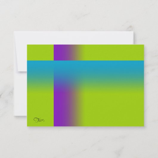 Bar Mitzvah Paars en Turquoise op elke kleur RSVP Kaartje (Achterkant)