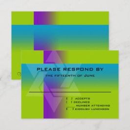 Bar Mitzvah Paars en Turquoise op elke kleur RSVP Kaartje