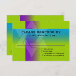 Bar Mitzvah Paars en Turquoise op elke kleur RSVP Kaartje