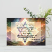Bar Mitzvah Paarse Blauwe ETHERISCHE Ruimte Kaart (Staand voorkant)