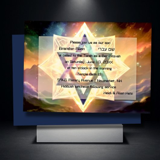 Bar Mitzvah Paarse Blauwe ETHERISCHE Ruimte Kaart