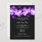 Bar Mitzvah Paarse Bokeh Lights Kaart (Voorkant)