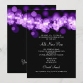 Bar Mitzvah Paarse Bokeh Lights Kaart (Voorkant / Achterkant)