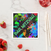 Bar Mitzvah Paint Splatter, verfbal Servet (Insitu)