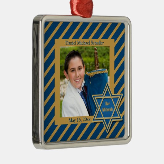 Bar Mitzvah Photo Keepomwille Metalen Ornament (Rechts)