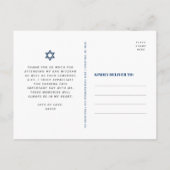 Bar Mitzvah Photo Navy Blue Agate Script Dank u Briefkaart (Achterkant)
