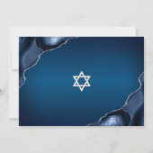 Bar Mitzvah Photo Navy Blue Ombre Agate Script Kaart (Achterkant)