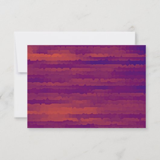 Bar Mitzvah Plum en Oranje Techno Streaks RSVP Kaart (Achterkant)