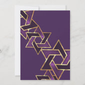 Bar Mitzvah Plum Paars Gold Star van David Kaart (Achterkant)