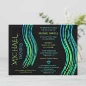 Bar Mitzvah Prayer Shawl Bright Neon Green Kaart (Staand voorkant)