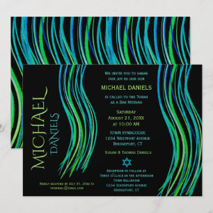 Bar Mitzvah Prayer Shawl Bright Neon Green Kaart
