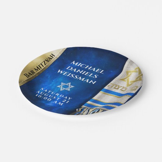 Bar Mitzvah Prayer Shawl  Papieren Bordje (Gekanteld)