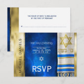 Bar Mitzvah Prayer Shawl RSVP Kaartje (Voorkant / Achterkant)