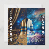 Bar Mitzvah Prayer Shawl Uitnodiging (Voorkant)
