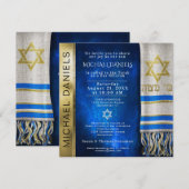 Bar Mitzvah Prayer Shawl Uitnodiging (Voorkant / Achterkant)