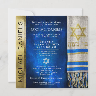 Bar Mitzvah Prayer Shawl Uitnodiging