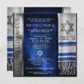 Bar Mitzvah Prayer Shawl Uitnodiging (Voorkant / Achterkant)