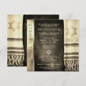 Bar Mitzvah Prayer Shawl Uitnodiging (Voorkant / Achterkant)