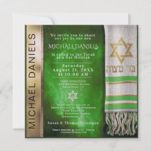 Bar Mitzvah Prayer Shawl Uitnodiging